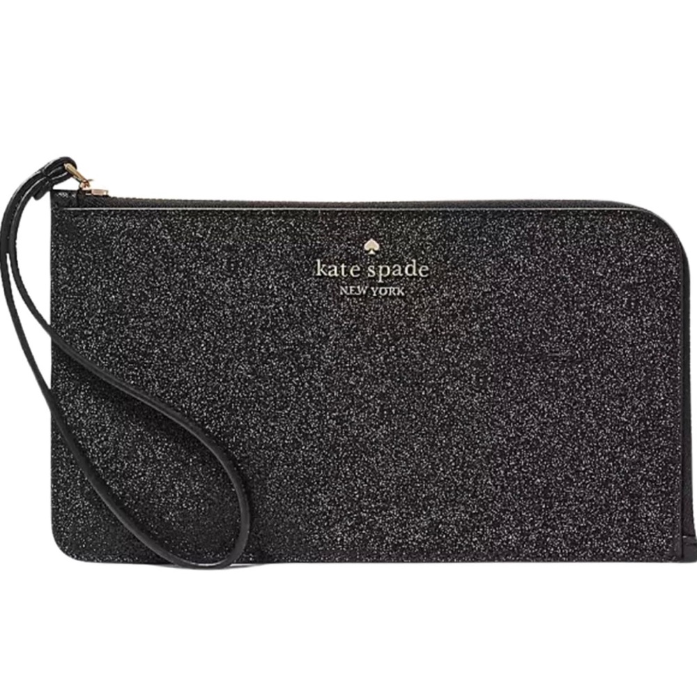 Kate Spade Lucy Glitter Medium L-Zip Wristlet